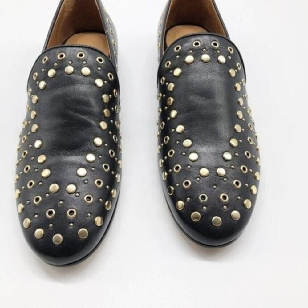 SANDRO Bary Black Leather Studded Loafers  - Picture 4 of 12